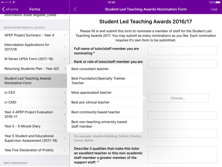 UoM eForms screenshot-4