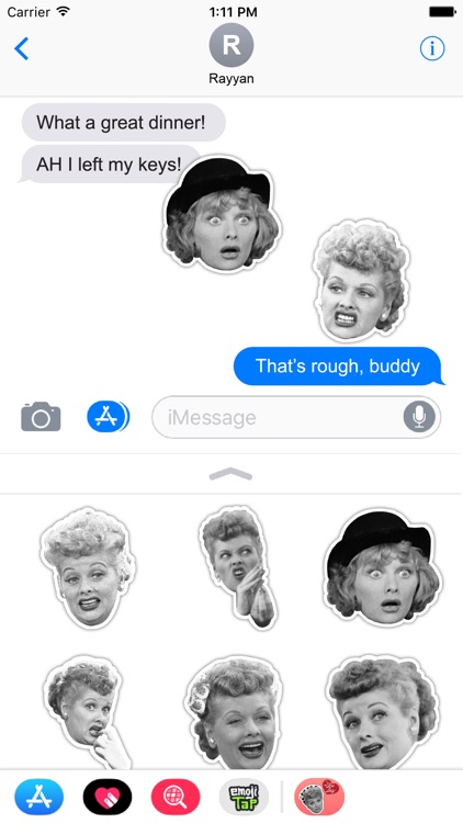 I LOVE LUCY emoji expressions