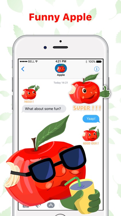 Funny Red Apple Stickers
