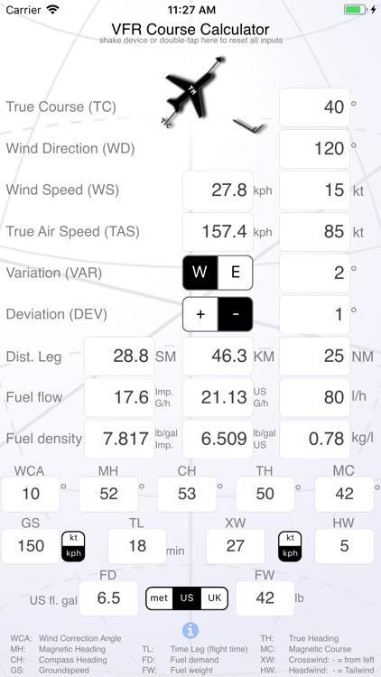VFR Course Calculator