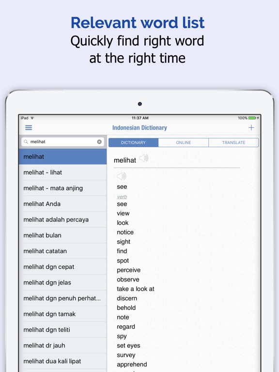 Indonesian Dictionary + iPad Indonesian Dictionary + iPad