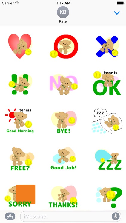 Bear & Tennis Animated Sticker