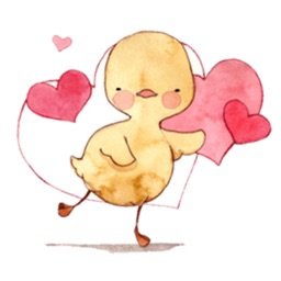 Watercolor Duckling Sticker