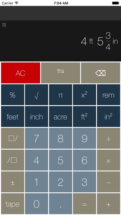 Feet&amp;Inches Calculator by Megabyte Software Inc.