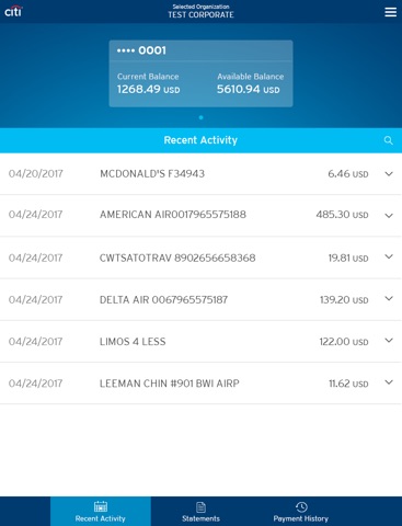 CitiManager – Corporate Cards screenshot 2