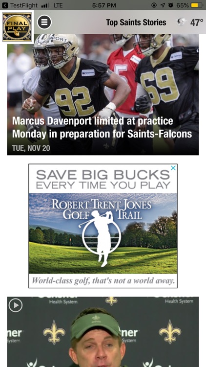 Final Play: Saints News