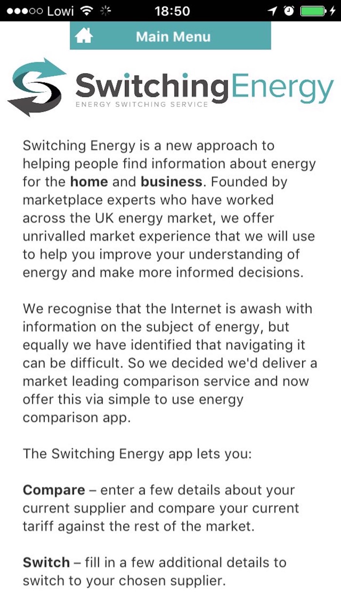 Switching Energy App
