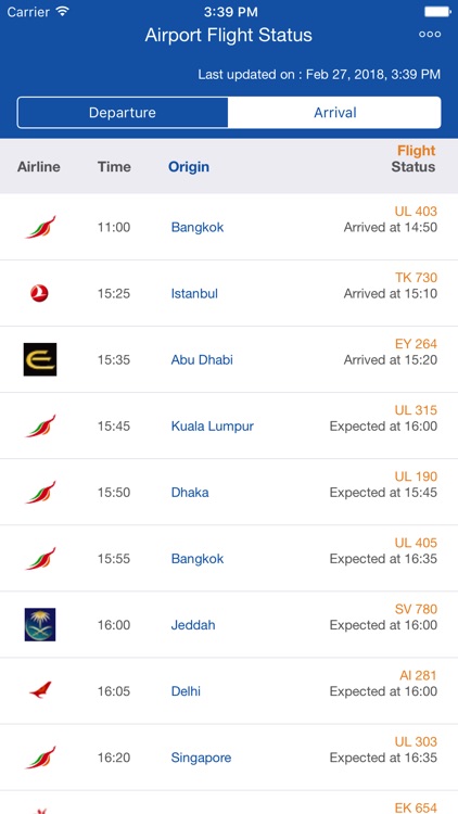 Colombo Airport Flight Status