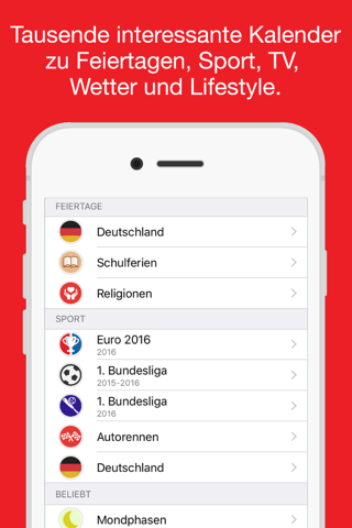Ferien und Feiertage Kalender screenshot 2