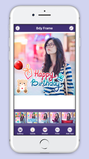 Happie B’day Photo Frame : Birthday Stic