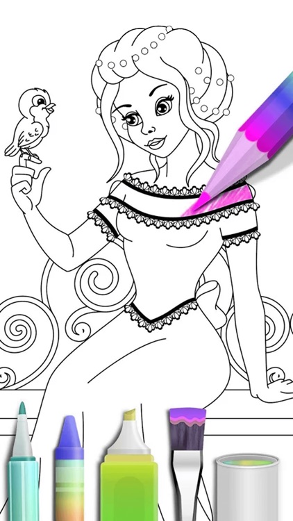 Princess Coloring Book 2018