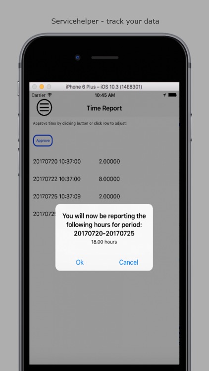 Servicehelper - track your data