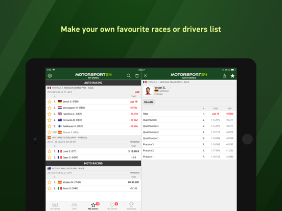 Motorsport 24 - live results screenshot