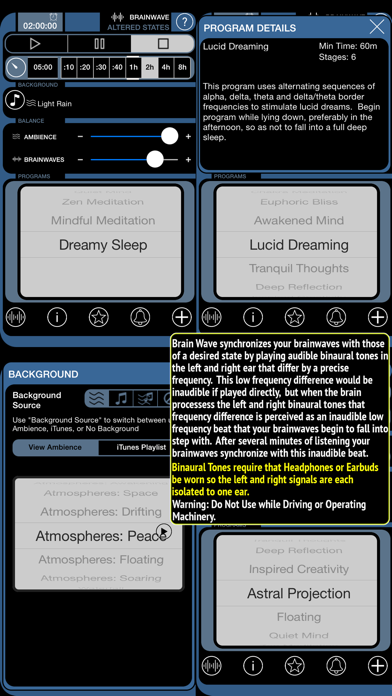 Altered States - 15 Mind Altering Binaural Brainwave Entrainment Programs Screenshot 2