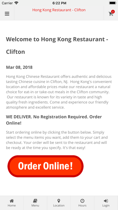 How to cancel & delete Hong Kong Restaurant Clifton from iphone & ipad 1