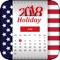 The calendar contains the National and State Holidays for 2017, 2018 and 2019