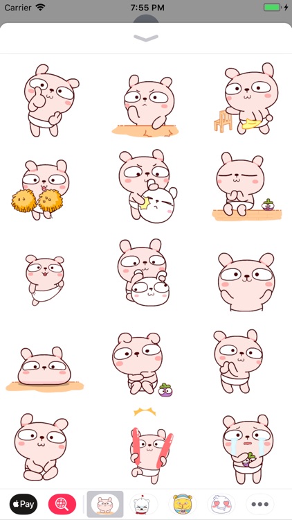 Pink Bear Funny Stickers