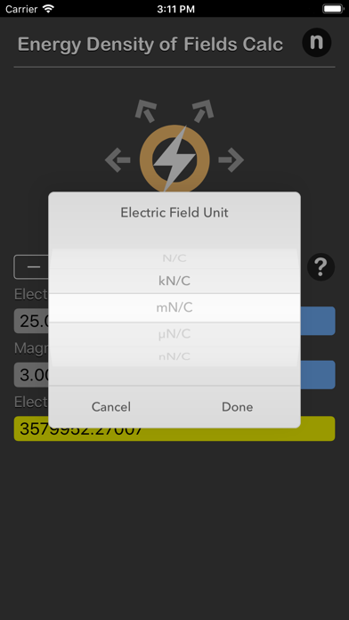 Energy Density of Fields Calc screenshot 2