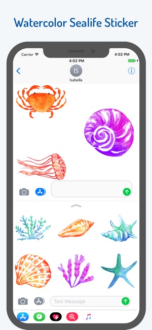 Watercolor Sea Life Emojis(圖4)-速報App