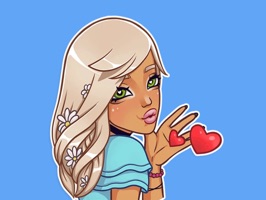 New funny sticker pack with a lovely Girl