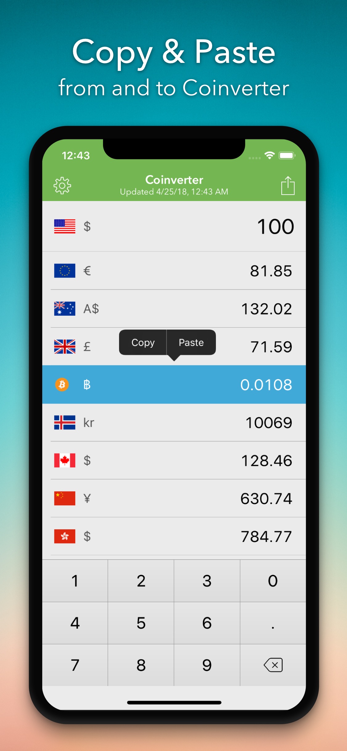 Screenshot do app Coinverter