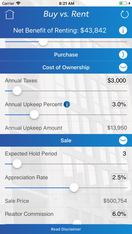 Buy vs. Rent Calculator