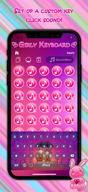 可愛的娘娘腔鍵盤主題(圖4)-速報App