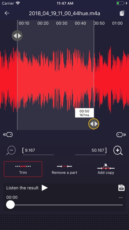Voice recorder: Audio editor