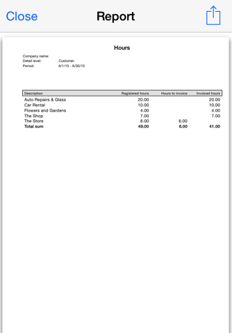 Time to Invoice - náhled
