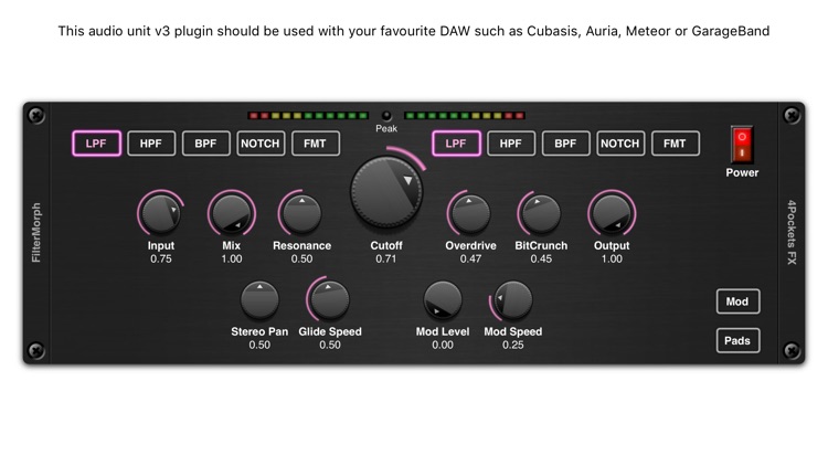 FilterMorph AUv3 Audio Plugin