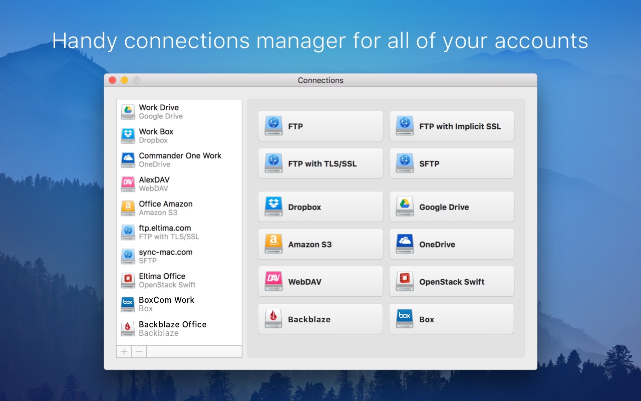 Screenshot do app CloudMounter: cloud encryption