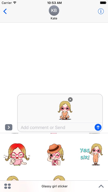 Glassy girl sticker