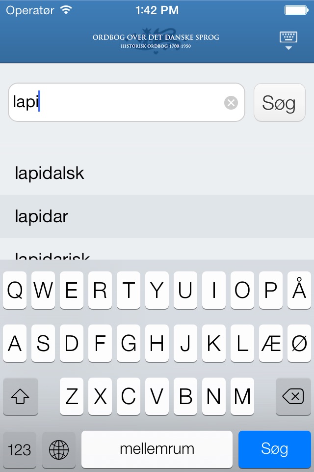 Ordbog over det danske Sprog screenshot 2