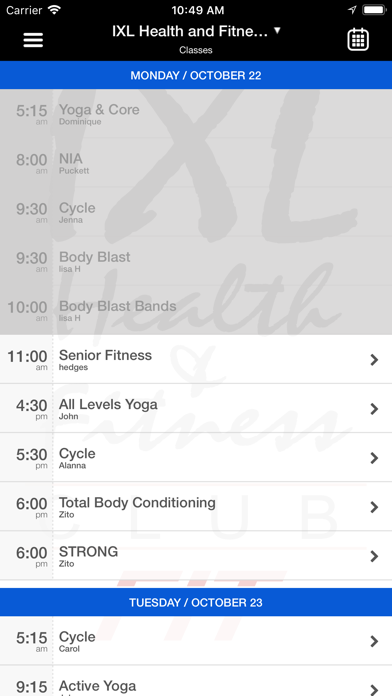 IXL Health and Fitness Club screenshot 3
