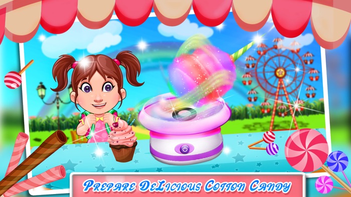 彩虹发光的棉花糖