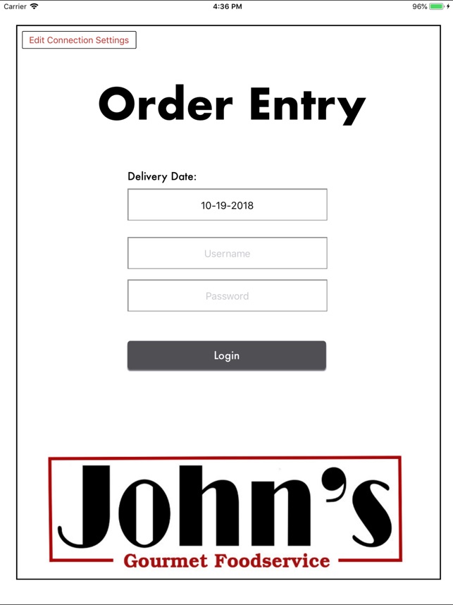 Johns Market Order Entry