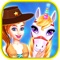 Be a unicorn princess and take care of a royal horse braiding salon in this caring game