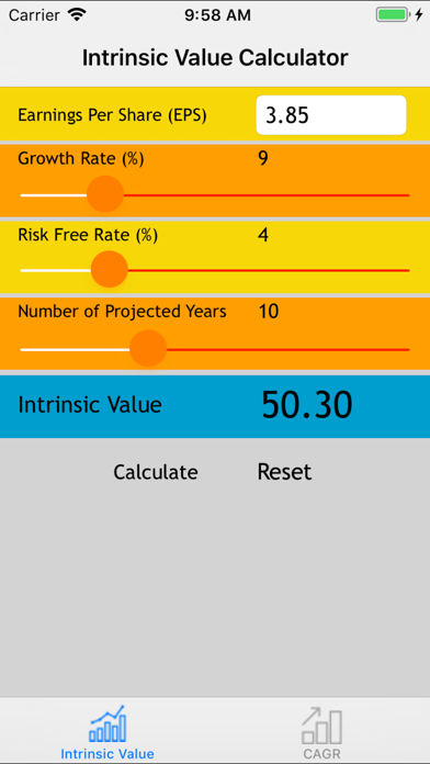 How to cancel & delete Intrinsic Value  CAGR Calc from iphone & ipad 1