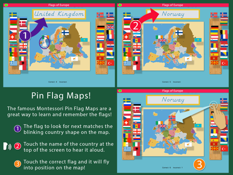 Flags of Europe - Montessori Approach to Geography screenshot 2