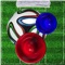 Move and navigate the blue and red stick with the finger on the screen, touch the ball with the stick and kick the ball in the goal of your competitor