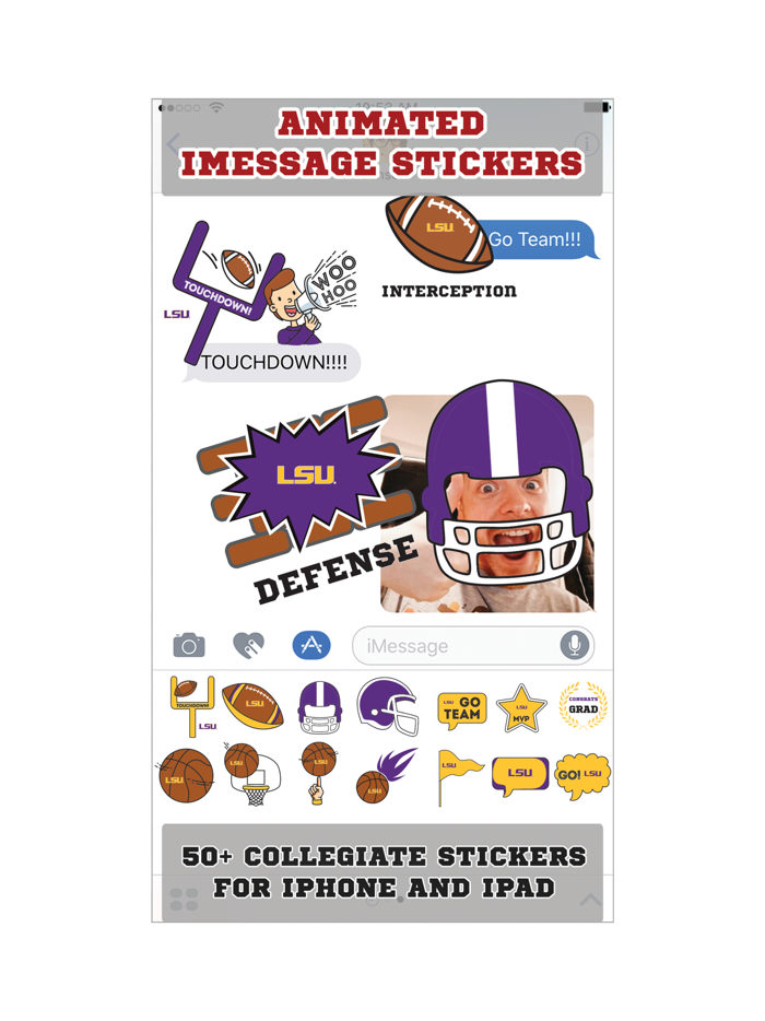 LSU Tigers AnimatedStickers for iMessage