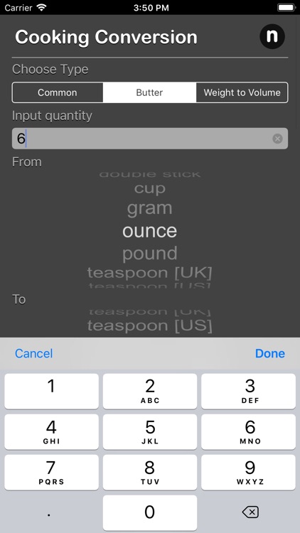 Cooking Conversion