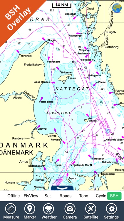 Marine Kattegat GPS chart fishing map navigator