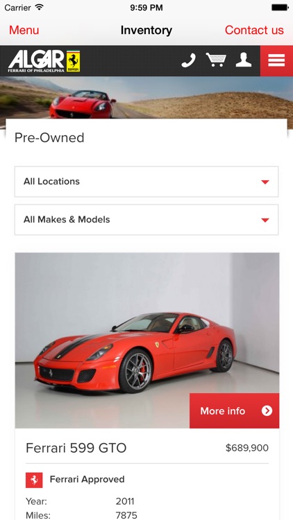 Algar Ferrari of Philadelphia Dealer App