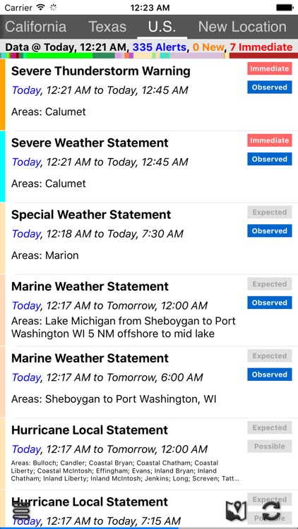 Weather Watches, Warnings and Advisories