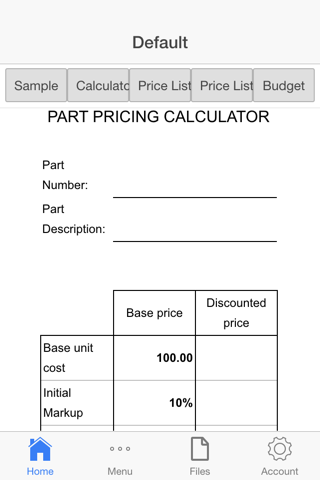 Part Pricing screenshot 2