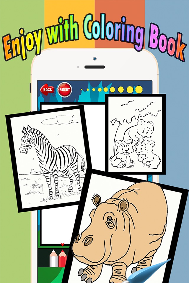 Zoo animals Coloring Book: Move finger to draw these coloring pages games free for children and toddler any age screenshot 2