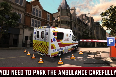 Ambulance Emergency Parking Driving Test 2016 - City Hospital Paramedic Emergency Vehicle 3D Simulator screenshot 3