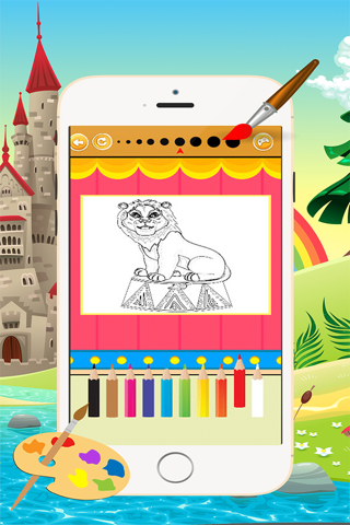 Cartoon Circus Coloring Book - All in 1 Animal Drawing and Painting Colorful for kids games free screenshot 3