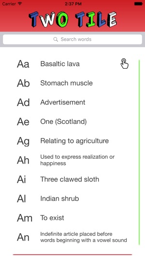 Two Tile - Master all 2 letter words for board games!(圖2)-速報App